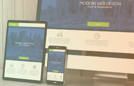 Desktop, tablet and cell phone advertising web design